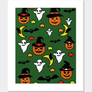 halloween pattern Posters and Art